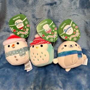 SQUISHMALLOWS bundle of 3 Winter Christmas Ornaments